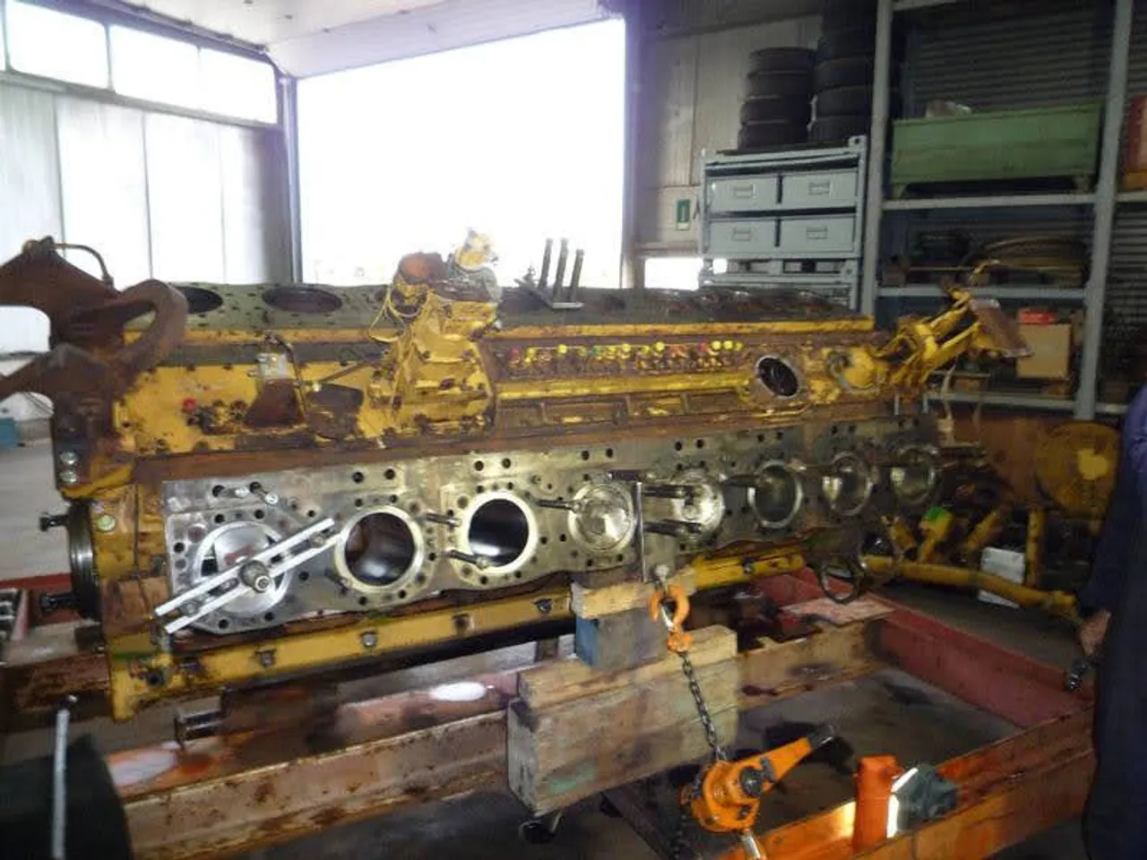 Generator engine reassembly in workshop