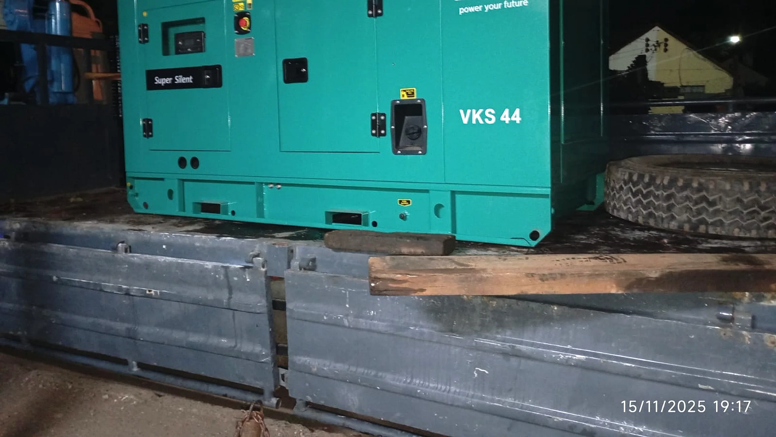 VOLTKA Cummins VKS 44 generator delivered at night in Kenya, powered before the morning shift